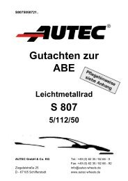 Gutachten zur ABE S 807 - AUTEC GmbH & Co. KG