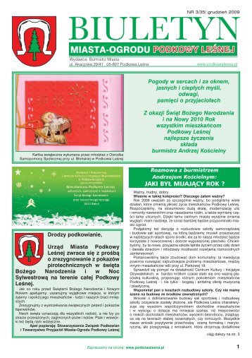 Numer 3/35, grudzień 2009r. - Podkowa Leśna, Urząd Miasta