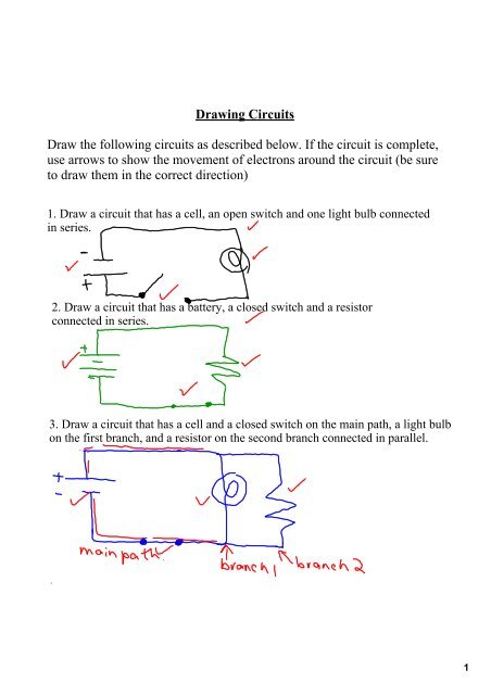 Circuit Drawing Practice Worksheet Answers