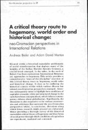 A critical theory route to hegemony, world order and historical change:.