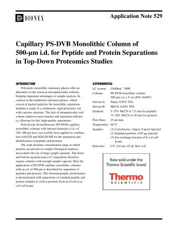 Capillary PS-DVB Monolithic Column of 500-Âµm i.d. for ... - Cromlab