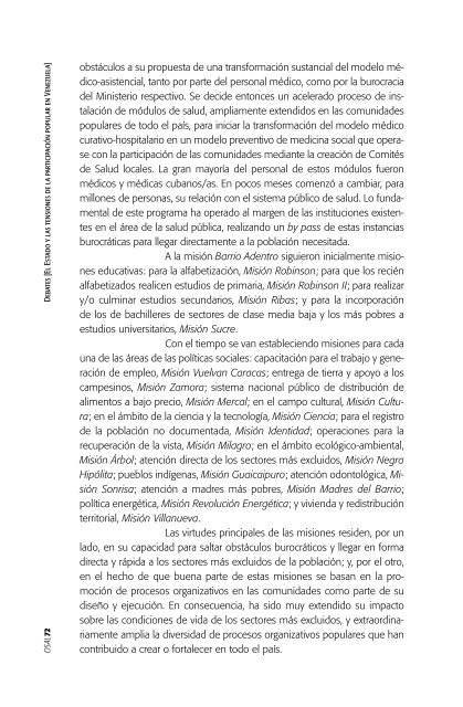 El Estado y las tensiones de la participaciÃ³n popular en Venezuela