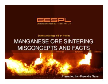 MANGANESE ORE SINTERING MISCONCEPTS AND FACTS - IIM