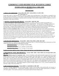 COMMONLY USED RESIDENTIAL BUILDING CODES