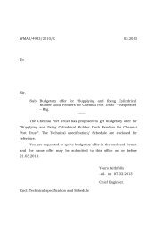 The Chennai Port Trust Requires The Following Port Of Chennai