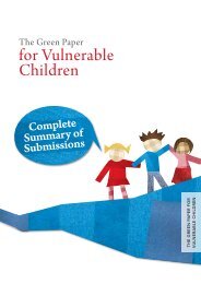 The Green Paper for Vulnerable Children - Ministry of Social ...