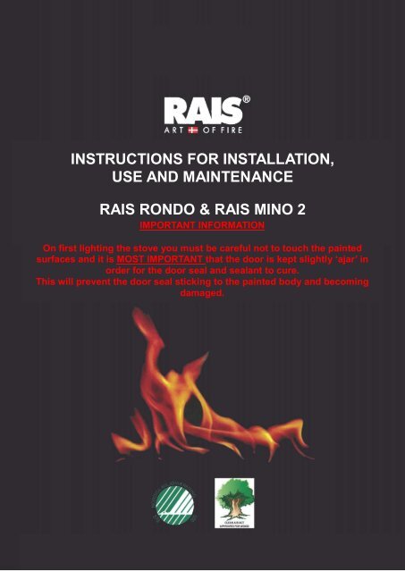 instructions for installation, use and maintenance rais ... - Robeys Ltd