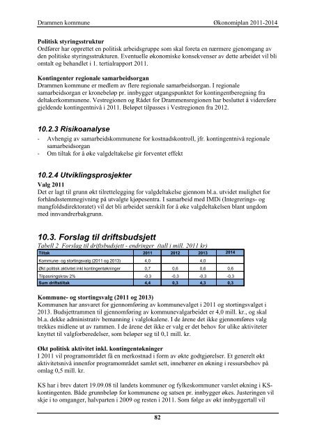 ÃƒÂ˜konomiplan 2011 - Drammen kommune