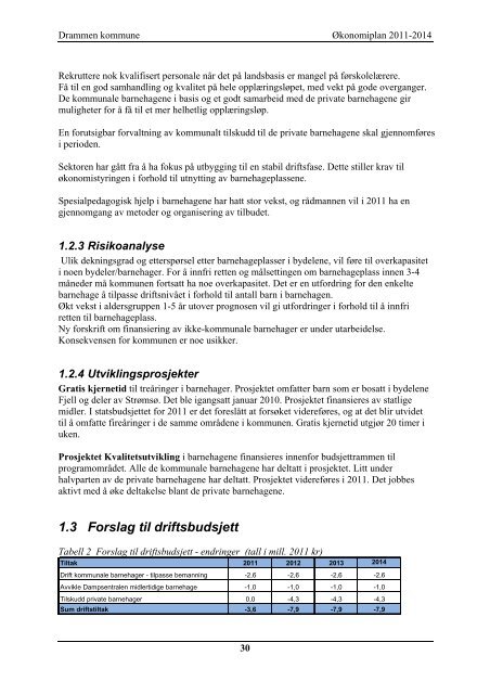 ÃƒÂ˜konomiplan 2011 - Drammen kommune