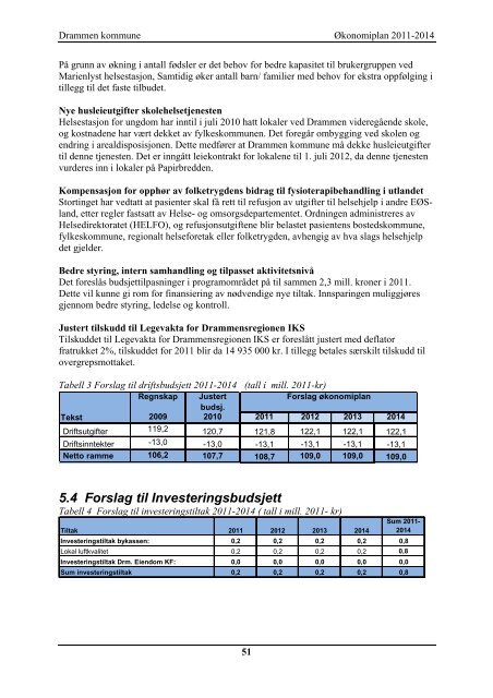 ÃƒÂ˜konomiplan 2011 - Drammen kommune