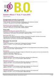 Bulletin officiel nÂ° 10 du 11 mars 2010 Sommaire