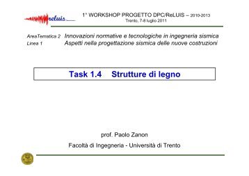 Task 1.4 Strutture di legno - ReLUIS