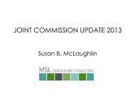 JOINT COMMISSION UPDATE 2013