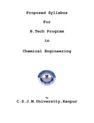 Proposed Syllabus For B.Tech Program in Chemical Engineering ...