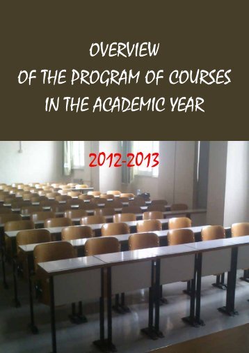 overview of the program of courses in the academic year 2012-2013