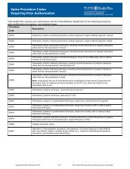 Spinal Procedures Requiring Prior Authorization - Tufts Health Plan