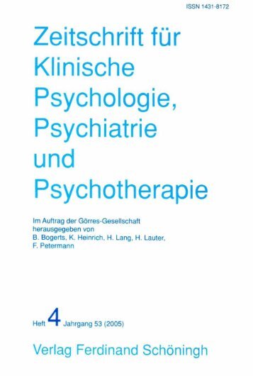 Klinische Psychologie, und Psychotherapie - Wiedervereinigung.de
