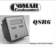 MANUAL DE ISTRUCCIONES - COMAR CONDENSATORI SpA