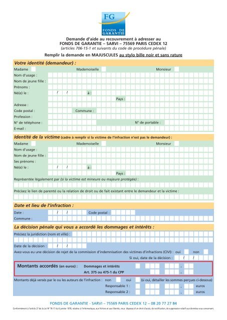 Formulaire SARVI - CDAD de la Haute-Vienne