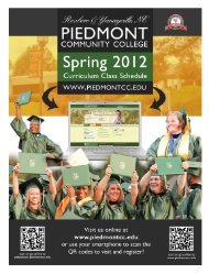 Return to the Table of Contents - Piedmont Community College