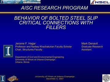 aisc research program - UIUC Newmark Structural Engineering ...