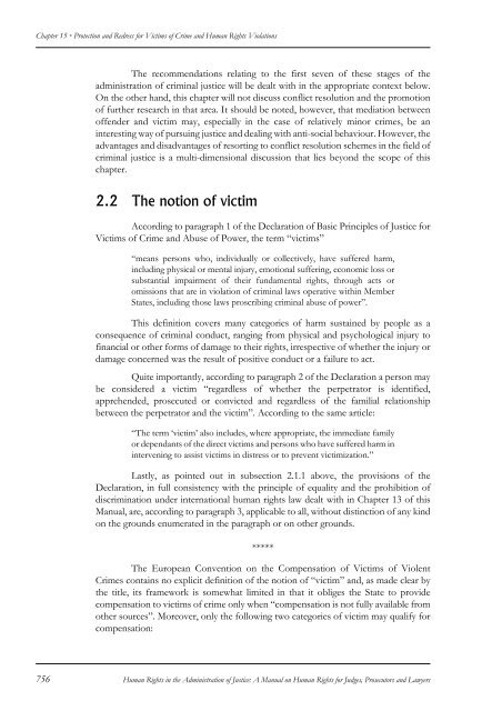 protection and redress for victims of crime and human rights violations