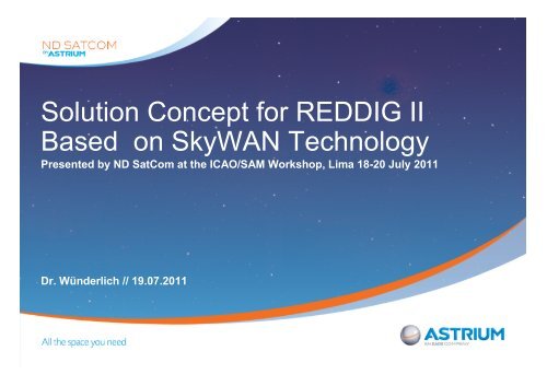 Solution Concept for REDDIG II Based on SkyWAN Technology - ICAO