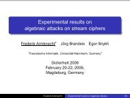 Experimental results on algebraic attacks on stream ciphers