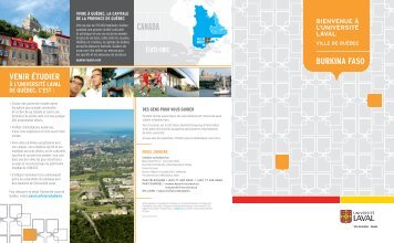 VENIR ÃTUDIER BURKINA FASO - UniversitÃ© Laval