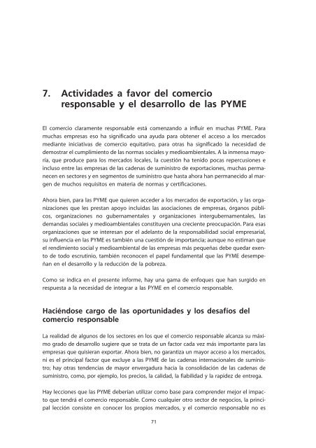 Acceso a los Mercados y Comercio Responsable: - unido