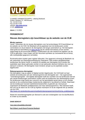 Persbericht dierregister - Vlaamse Landmaatschappij