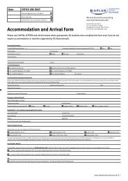 Accommodation and Arrival Form - Kaplan International Colleges