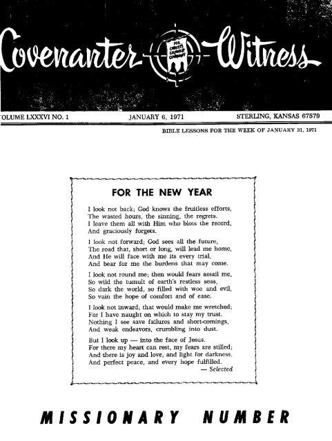 Covenanter Witness Vol. 86 - Rparchives.org