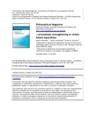 precipitate strengthening in nickel- based superalloys