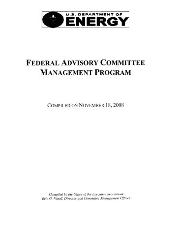 energy federal advisory committee management program - U.S. ...