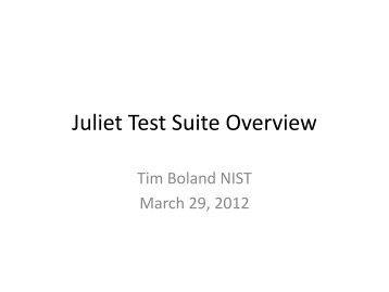 Juliet Test Suites - Build Security In