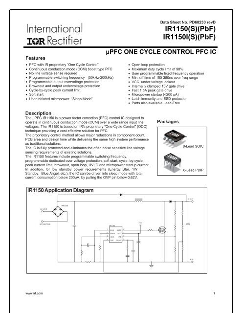 IR1150(S)(PbF) IR1150I(S)(PbF)