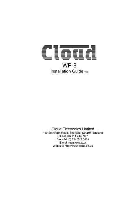 WP-8 Installation Guide - Cloud