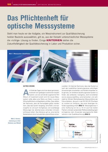 Das Pflichtenheft fÃ¼r optische Messsysteme - Alicona