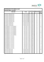 Reference List - Butterfly-Valves - MIV
