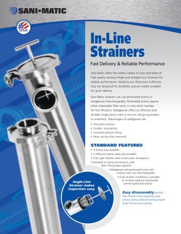 Sani-Matic In-Line Strainers