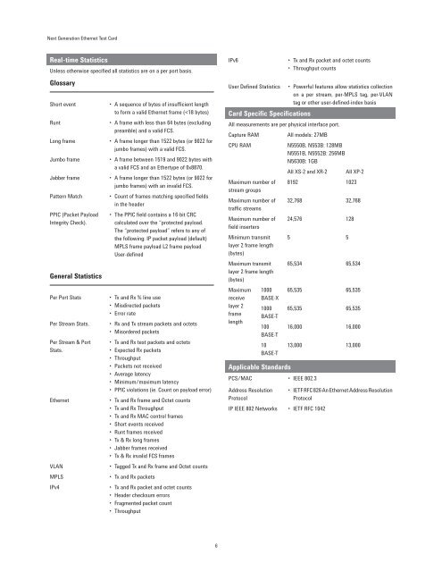 Next Generation Ethernet Test Cards - Ixia