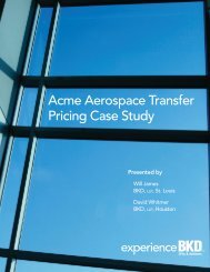 Acme Aerospace Transfer Pricing Case Study - BKD