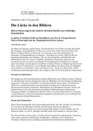 Die Lücke in den Bildern - galerie christian roellin