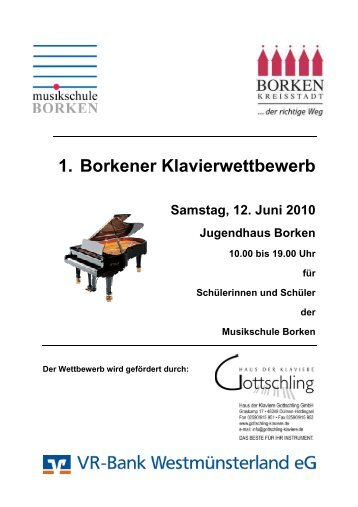 Programmheft Klavierwettbewerb 2010 - Musikschule Borken