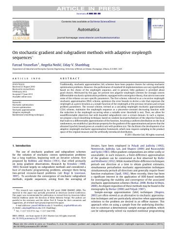 On stochastic gradient and subgradient methods with adaptive ...