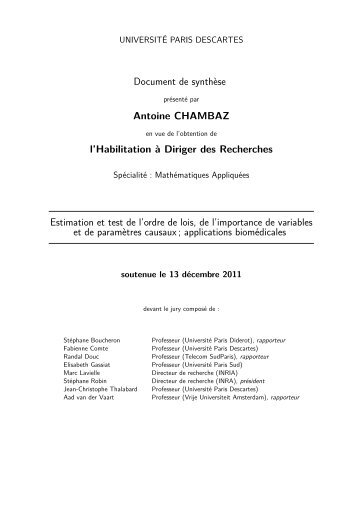 Document de synthÃ¨se Antoine CHAMBAZ l'Habilitation Ã  Diriger ...