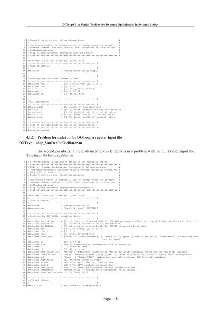 DOTcvpSB: a Matlab Toolbox for Dynamic Optimization in Systems ...