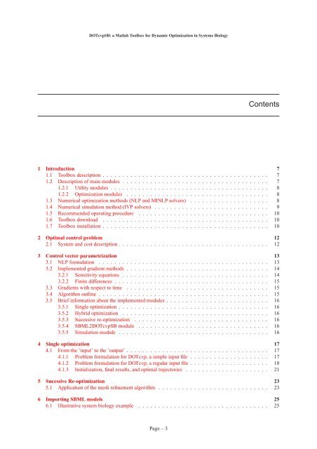 DOTcvpSB: a Matlab Toolbox for Dynamic Optimization in Systems ...