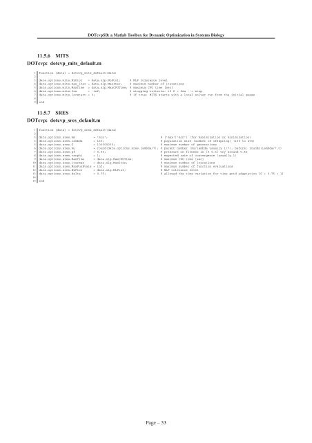 DOTcvpSB: a Matlab Toolbox for Dynamic Optimization in Systems ...